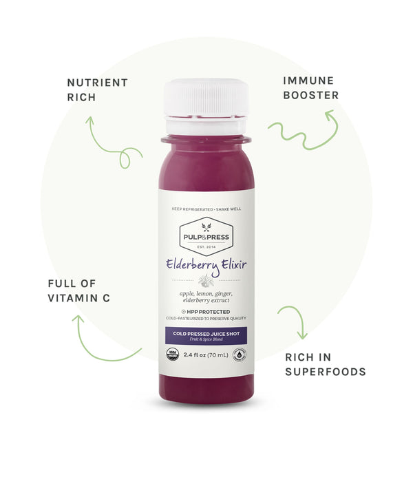 Bottle of elderberry elixir. Nutrient rich. Immune booster. Full of vitamin c. Rich in superfoods