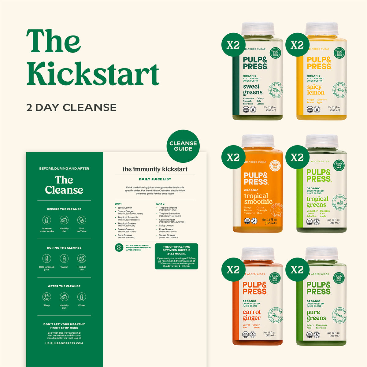 Organic Beet & Green Juice Detox Cleanse + Wellness Shots | Pulp